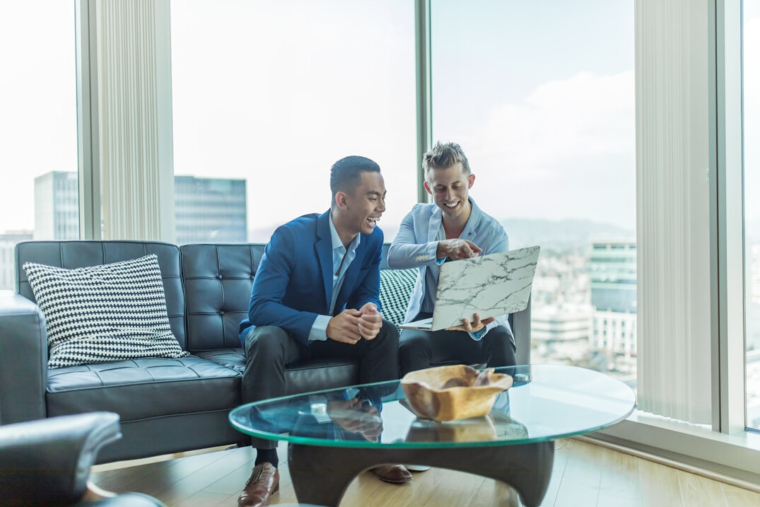 man in business meeting discussing ideas